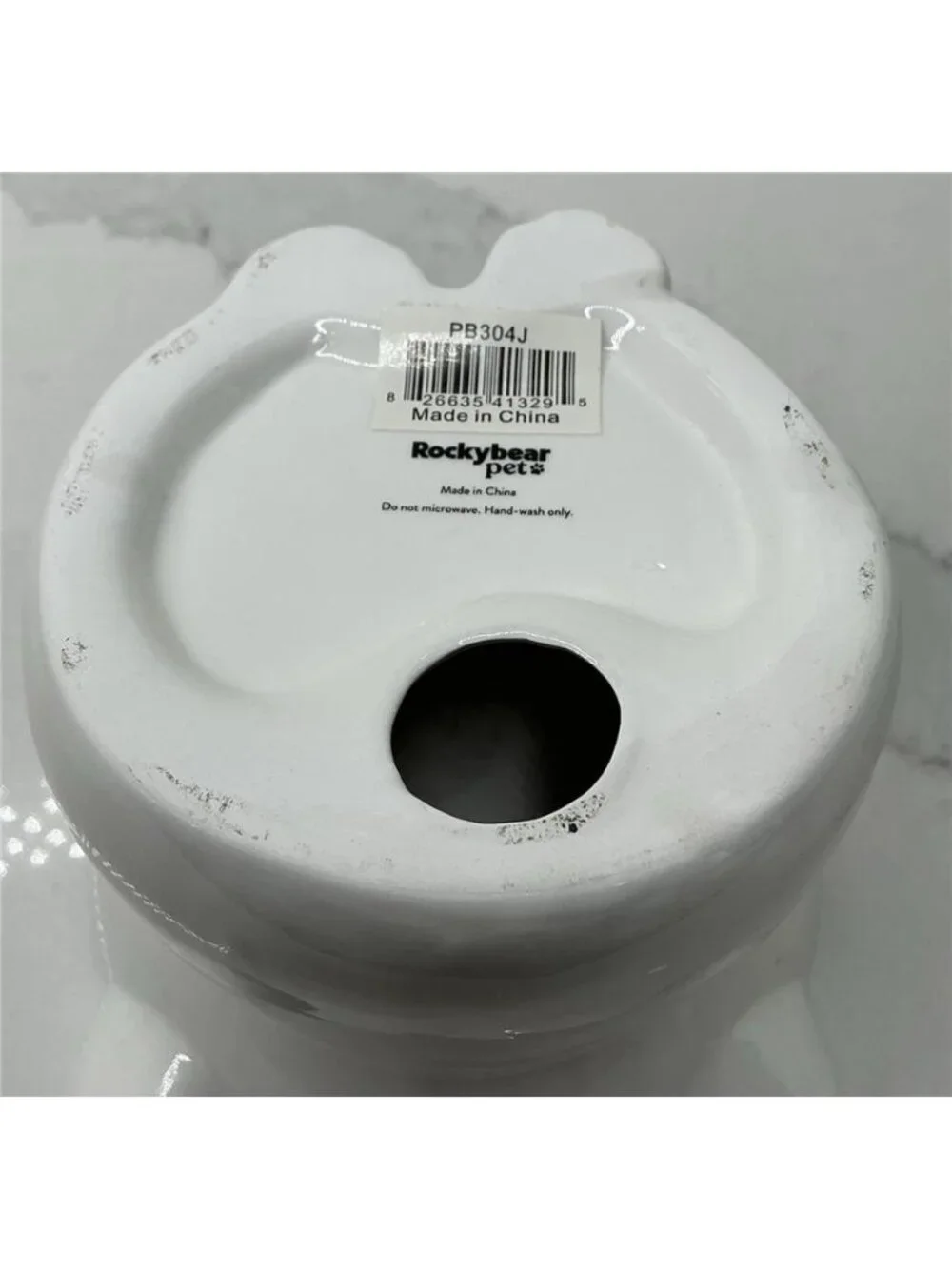Cat Food Bowl Nice Paws Ceramic Tilted And Elevated Kitty Cat White 4